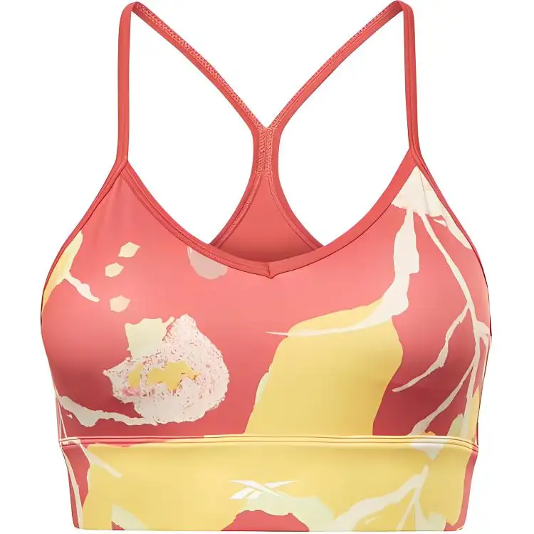 Reebok MYT Printed Sports Bra Sports Underwear Women's Visual Fuchsia Quality