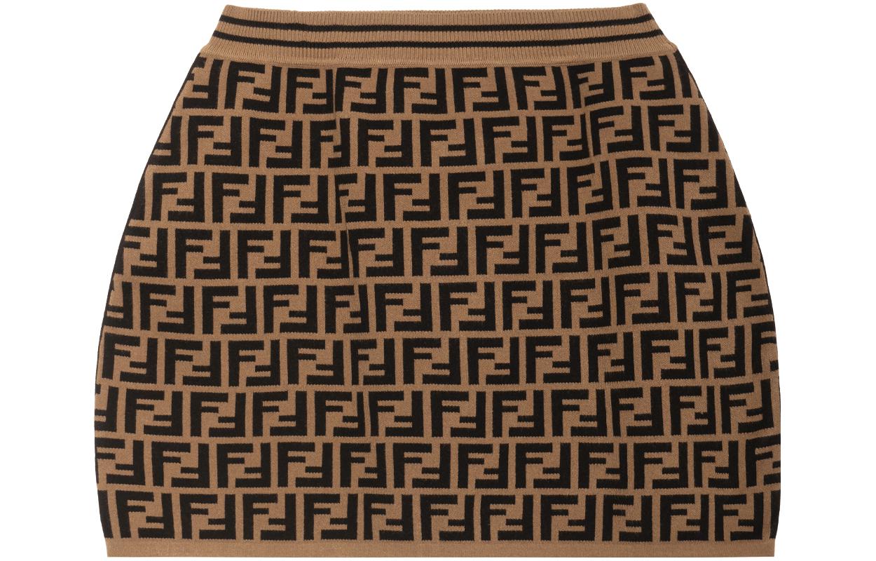 Юбка Fendi (черно-коричневая)