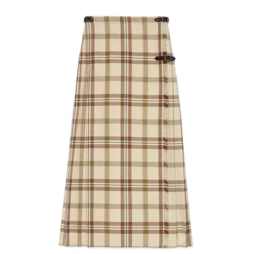 GUCCI FW23 Casual Long Skirt Women's Khaki