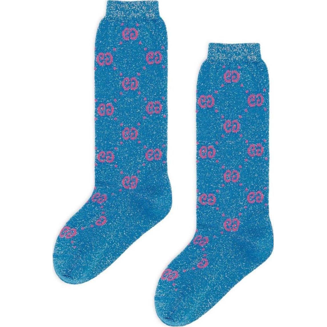 Женские носки Gucci GG Lurex (синие)
