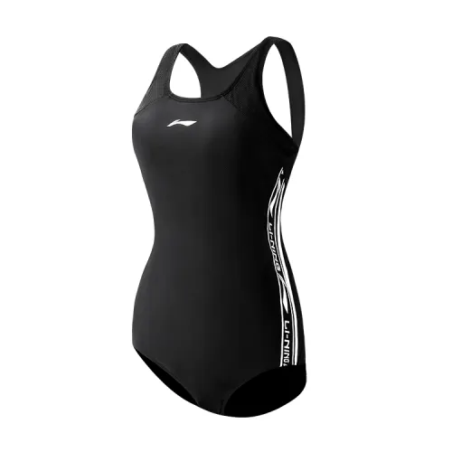 Li Ning One piece Swimsuit Women's Black White