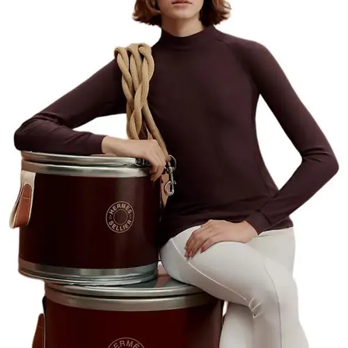 HERMES Equestrian Outfit Women's Coffee