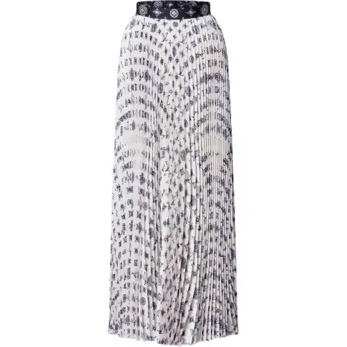 Lv Monogram Silk Pleated Skirt