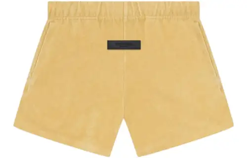 Fear of God Essentials Children's Clothing Drop2 SS23 Kids Running Terry Short Light tuscan Solid Color Sports Shorts Boys and Girls Goose Yellow