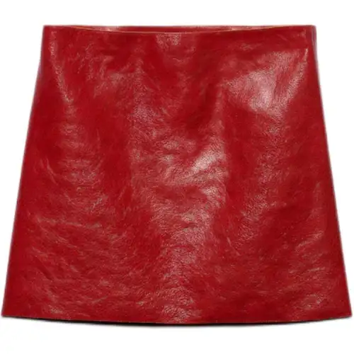 Prada cracked-effect leather mini skirt