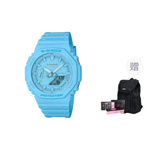 CASIO Unisex Liquid Crystal/Analog Dual Display Series Blue Watch GA-2100-2A2PR