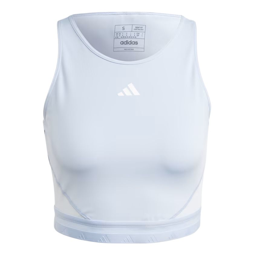 Adidas AEROREADY HYPERGLAM CROP TANK TOP Sport Vests Women's Blue Dawn/White
