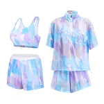Li Ning Swimsuit Set Women's Pink Floral