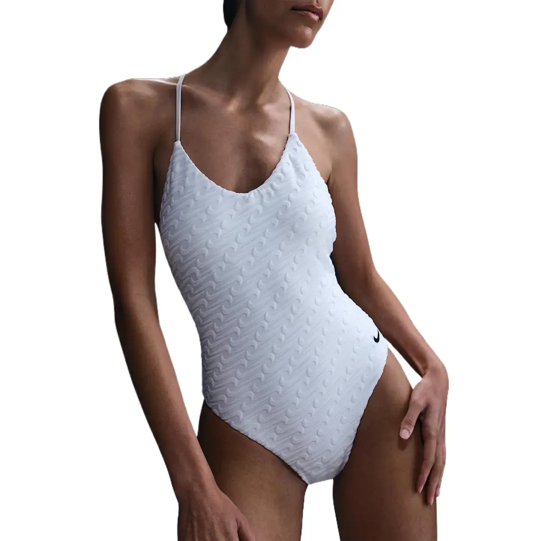 Nike Swoosh Swim Link One piece Swimsuit Women's White