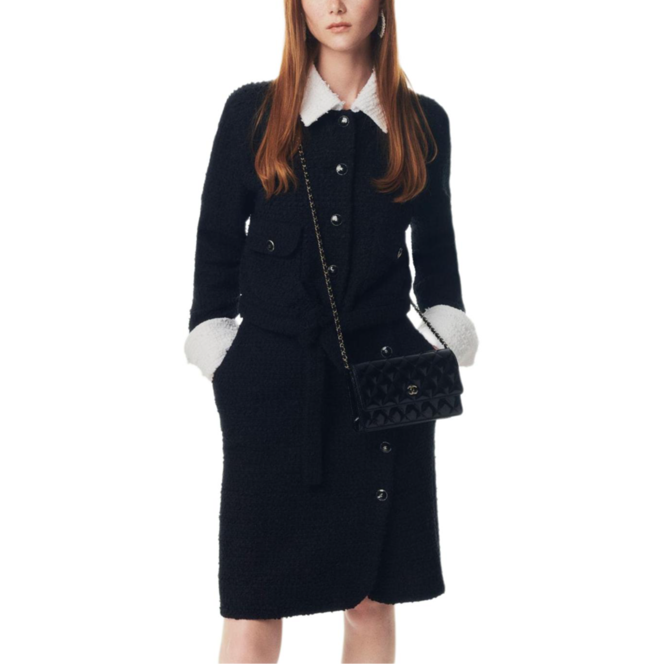 CHANEL 25P Spring Summer Preview Collection Casual Long Skirt Women's Black