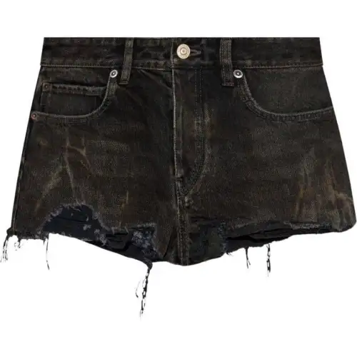 Balenciaga Vintage Effect Jeans Shorts