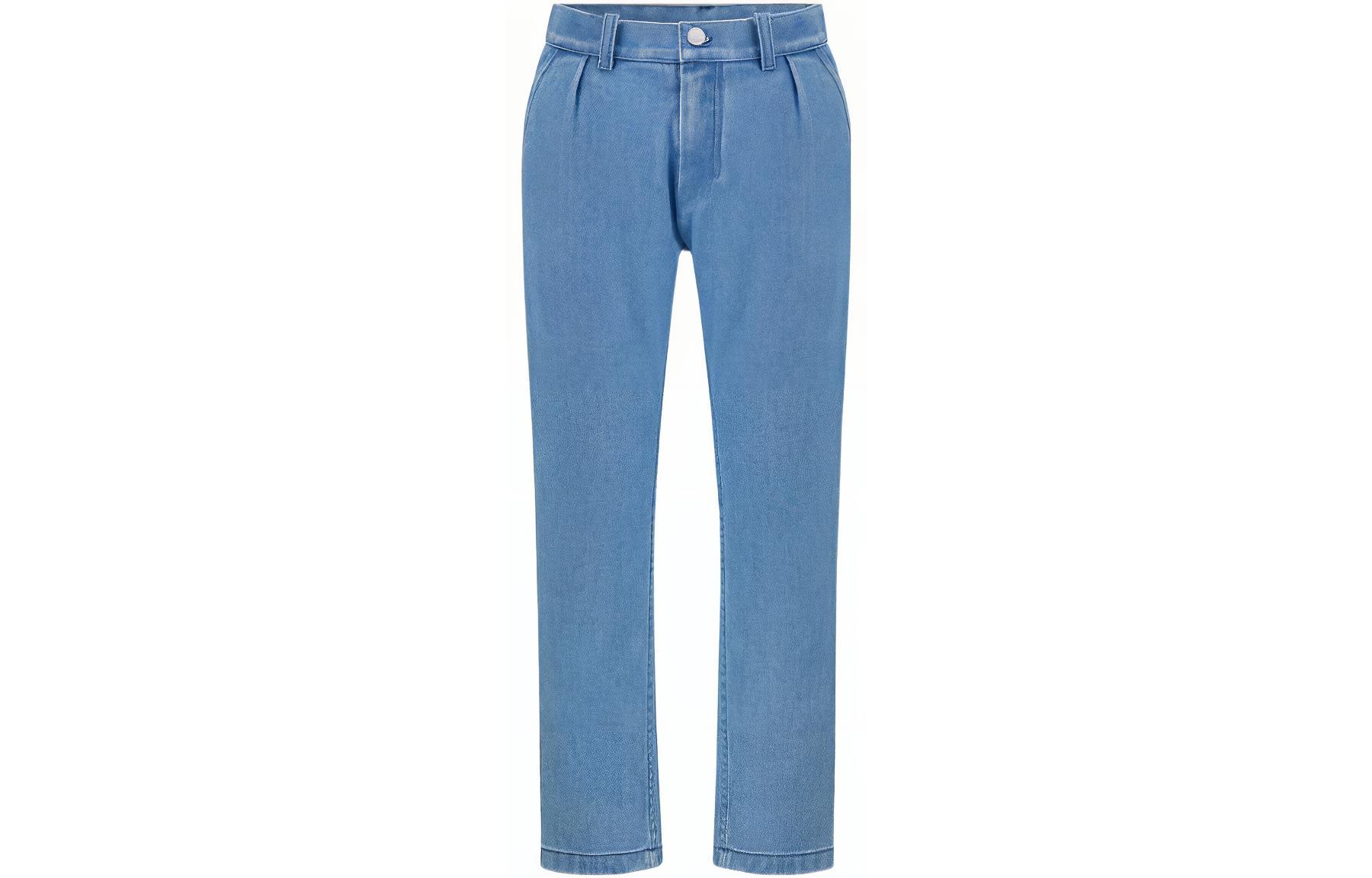 DIOR Dior FW22 Embroidered Icon Faded Front and Front Pockets Faded Jeans Boys Sky Blue Children's Style
