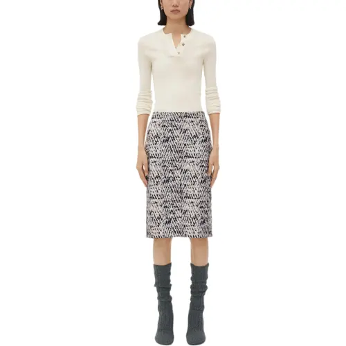 Bottega Veneta SS24 Casual Long Skirt Women's Black