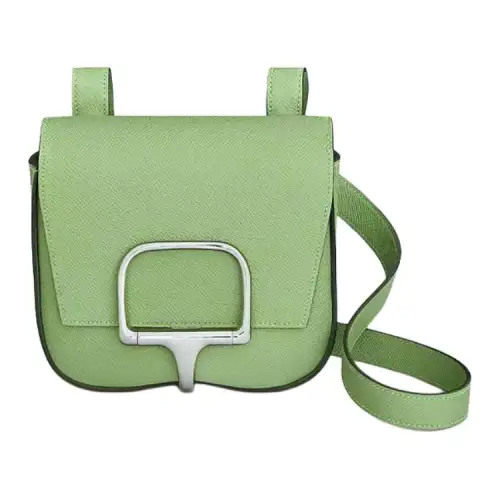 HERMES Della Cavalleria Epsom Leather Shoulder Bag Regular Women's Avocado Green