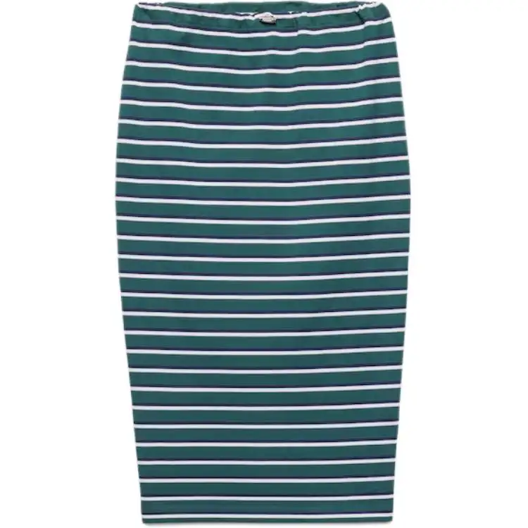 PRADA Striped Slit Detailed Midi Skirt