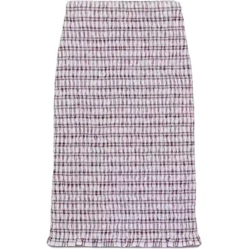 Prada checked cotton midi skirt