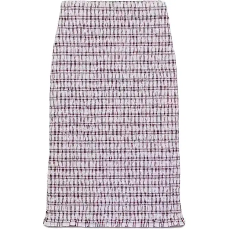 Prada checked cotton midi skirt