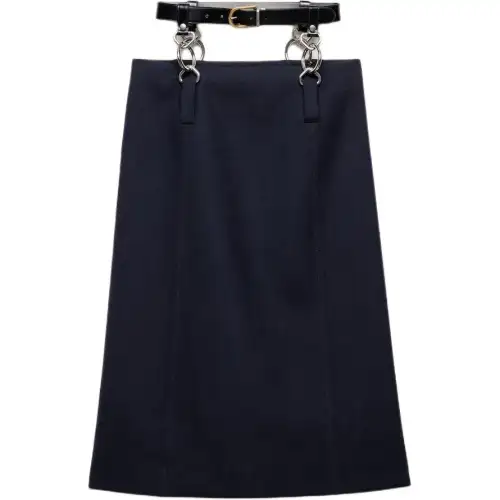 Prada rush stitch belted midi skirt