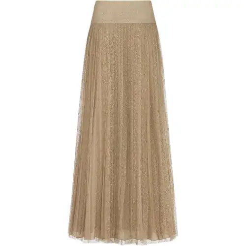 DIOR SS25 Casual Long Skirt Women's Gold