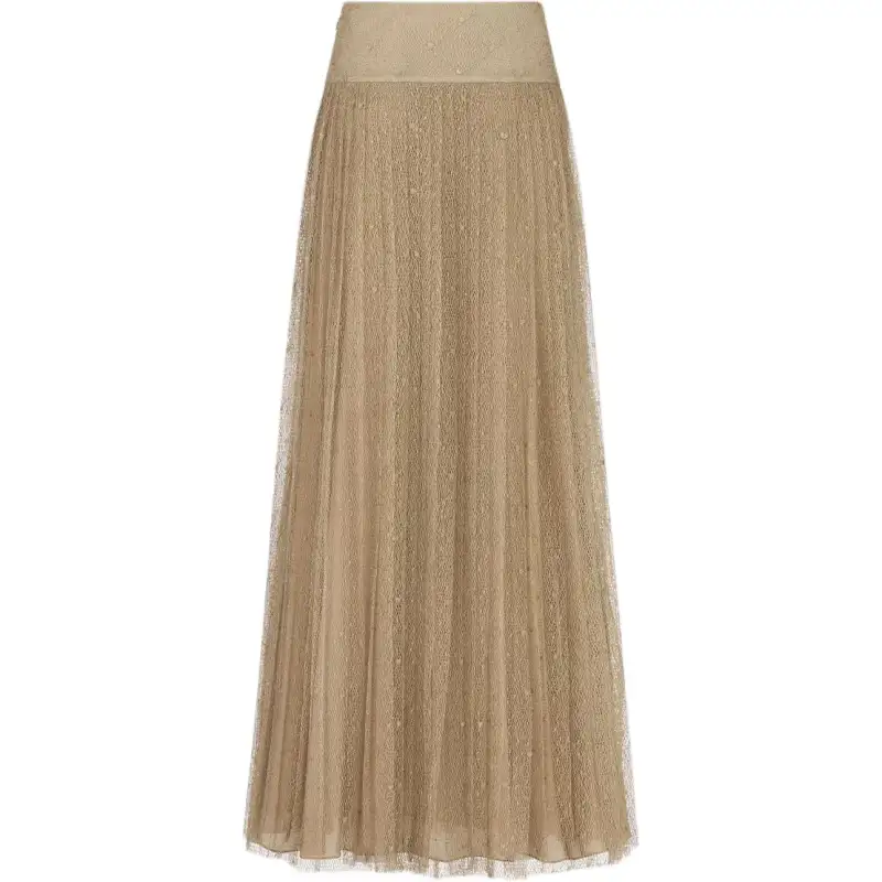 DIOR SS25 Casual Long Skirt Women's Gold