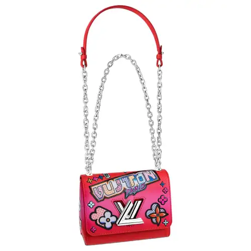 LOUIS VUITTON Twist EPI Leather Shoulder Bag, Crossbody Bag Small Women's Red