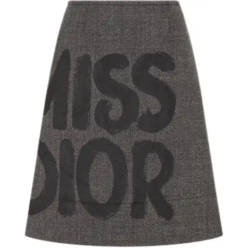 DIOR Casual Long Skirt Women's Gray
