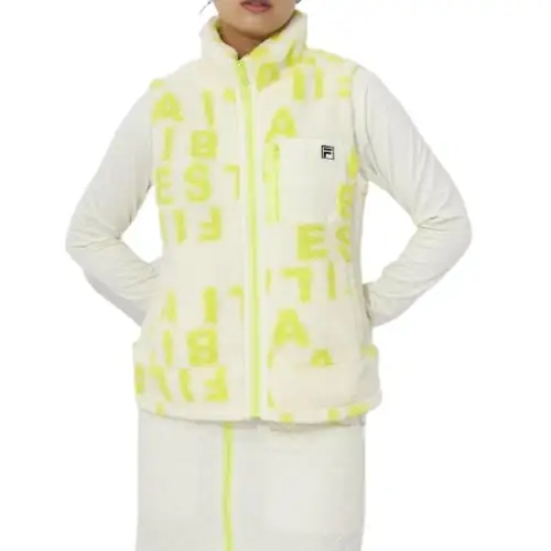 FILA Two Piece Skirt Sets Women's Ecru Turtleneck Thickened