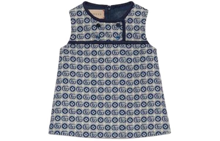 GUCCI Gucci, spring children's dress with a round collar sleevless, children's clothing, print