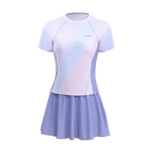 Li Ning Two Piece Swimsuit Women's Colored Glaze Purple