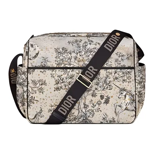 DIOR Cotton And Linen Blend Canvas Bag, Shoulder Bag, Crossbody Bag Unisex Ivory