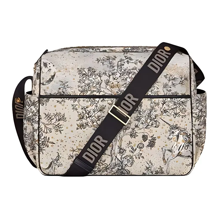 DIOR Cotton And Linen Blend Canvas Bag, Shoulder Bag, Crossbody Bag Unisex Ivory