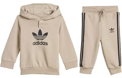 Adidas, hoody with letters, trousers, khaki set for early age, children's clothing, with your logo imprint