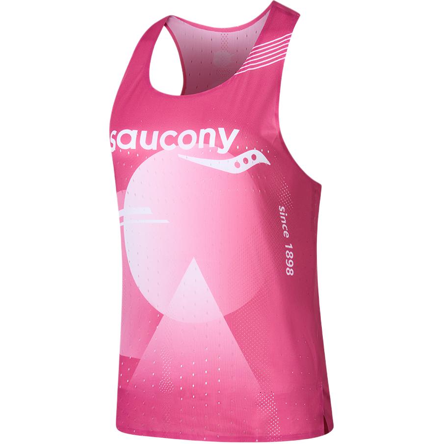 Saucony Running Tank Top Unisex Purple Plum Print
