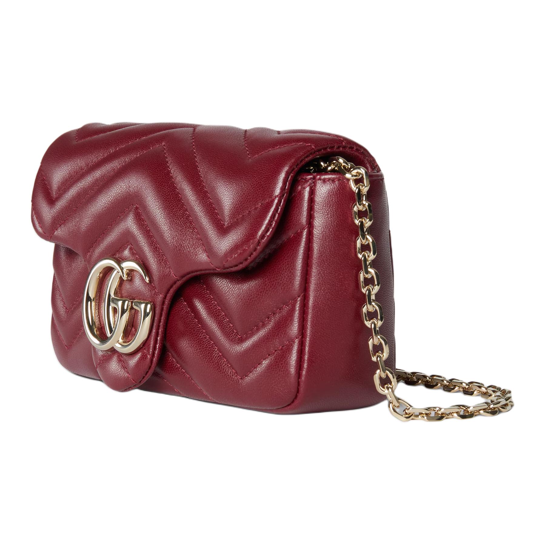 Женская сумка Gucci GG Marmont (бордовая) — фото 2