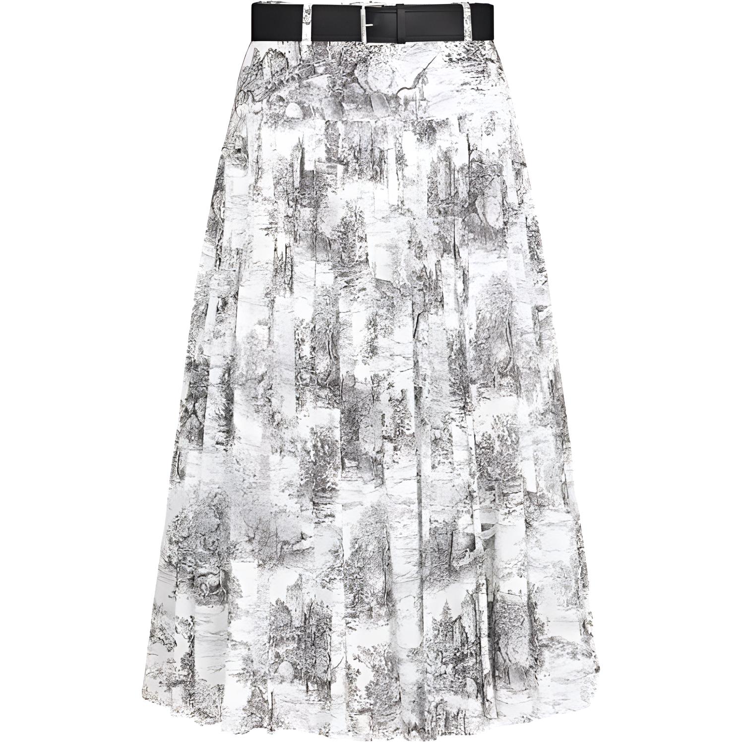 DIOR FW24 Casual Long Skirt Women's White Black