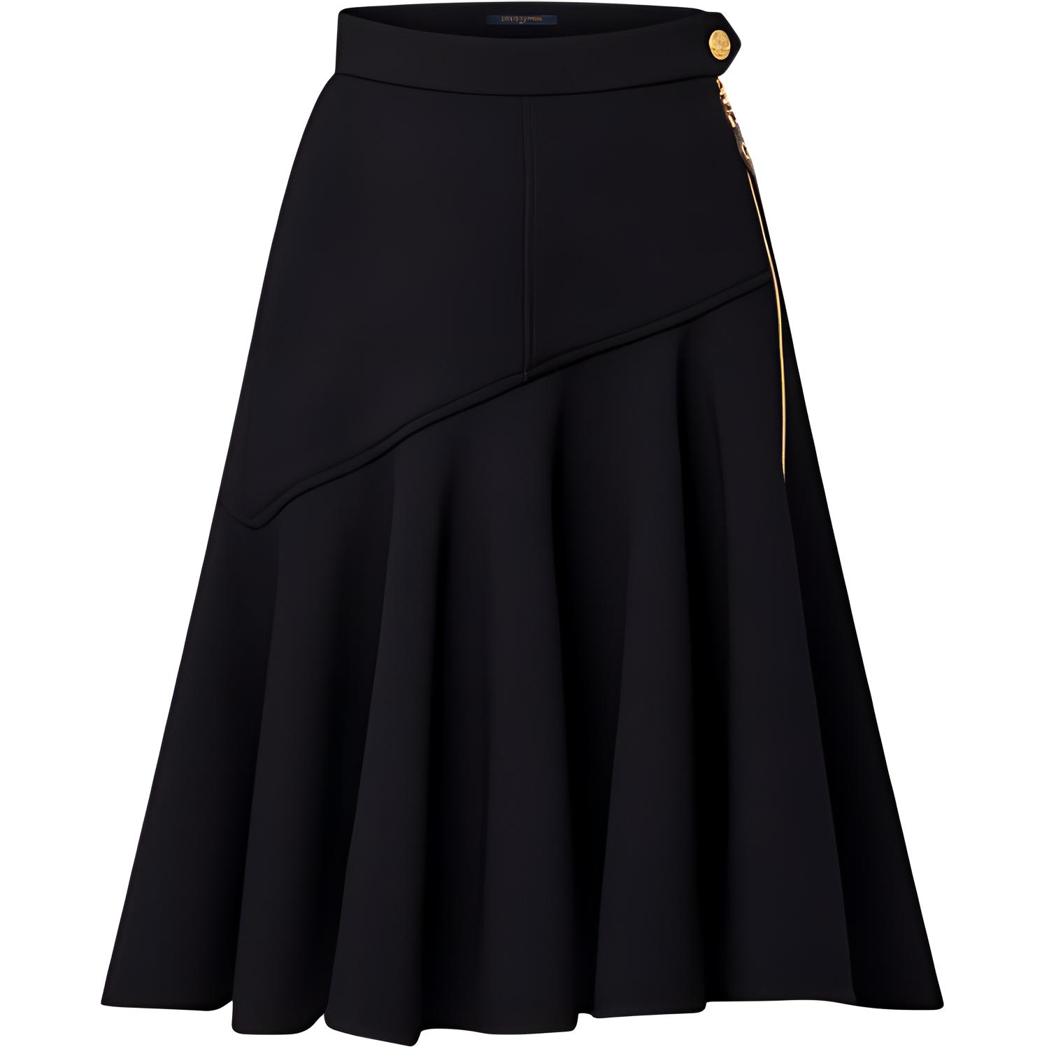 Lv Asymmetrical Flare Midi Skirt