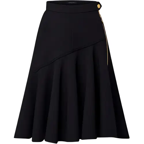 Lv Asymmetrical Flare Midi Skirt