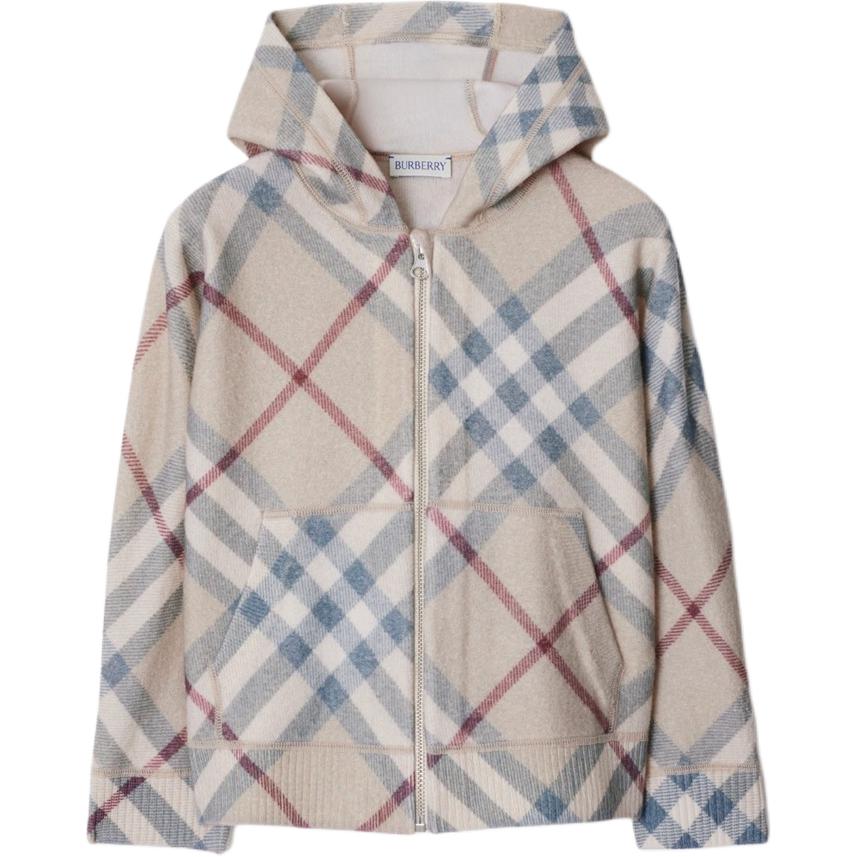 Мужское худи Burberry Check Zip Knitwear (бежевое)