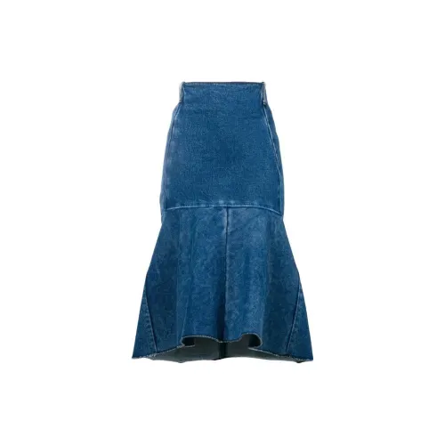 Balenciaga High Waist Denim Skirt