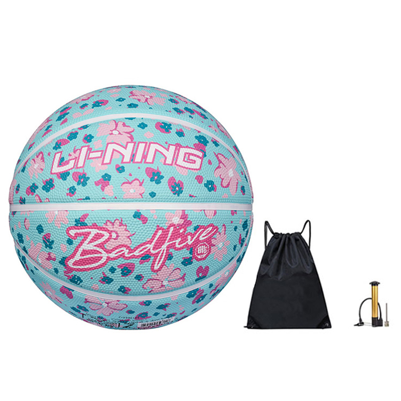 Li Ning Badfive Rubber Basketball Blue Green Pink White Size 7 Training Unisex