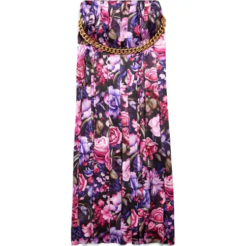 Balenciaga Bouquet Printed Pleated Long Skirt