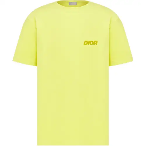 DIOR T Shirts Men's Yellow Crew Neck