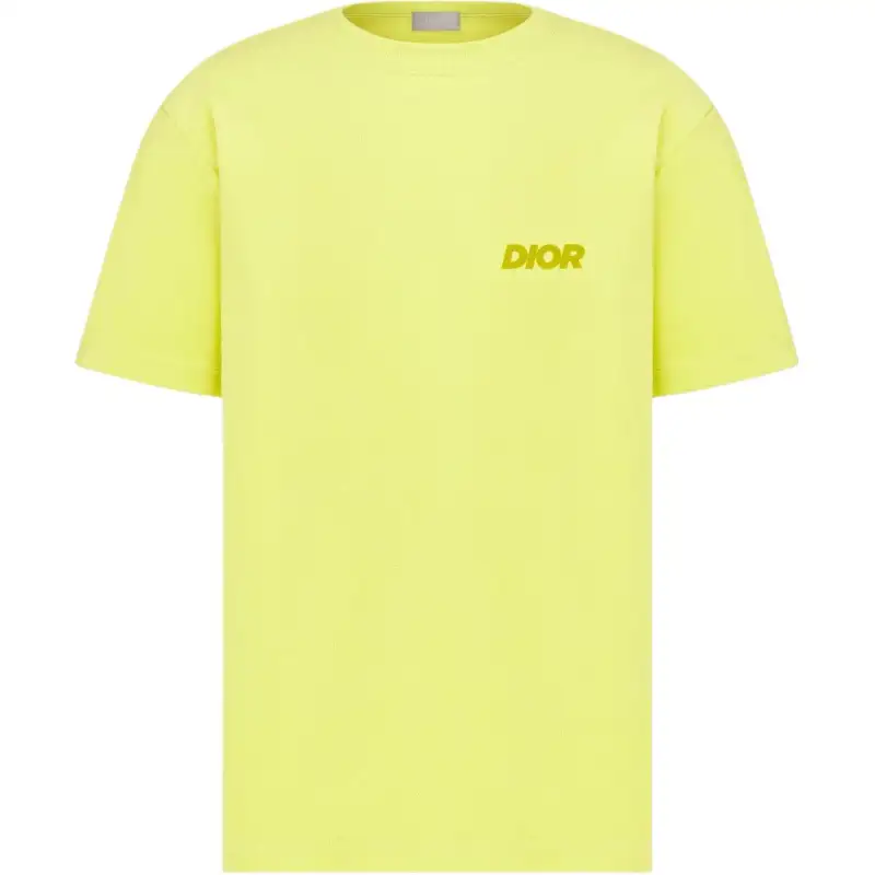 DIOR T Shirts Men's Yellow Crew Neck