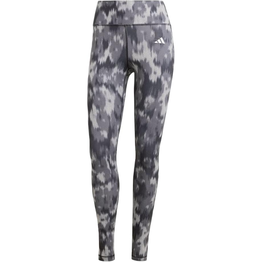 Adidas Women's Optime Essentials Allover Print Flower Tie Dye Leggings Black/Grey Five