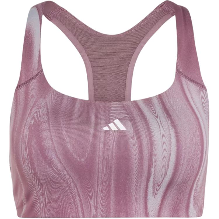 Adidas POWERIMPACT TRAINING MEDIUM SUPPORT 3 STRIPES BRA Sports Underwear Women's Gray