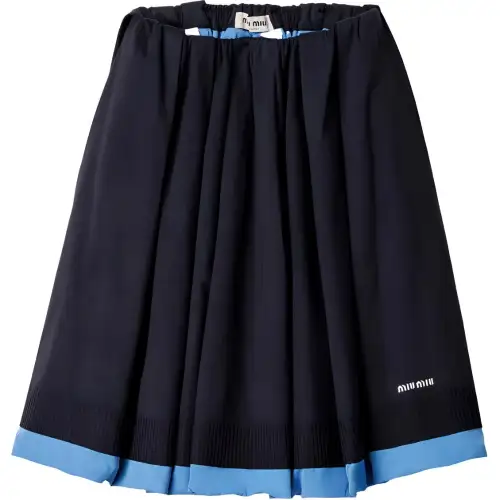 MIU MIU Jacquard Logo Poplin Knit Skirt