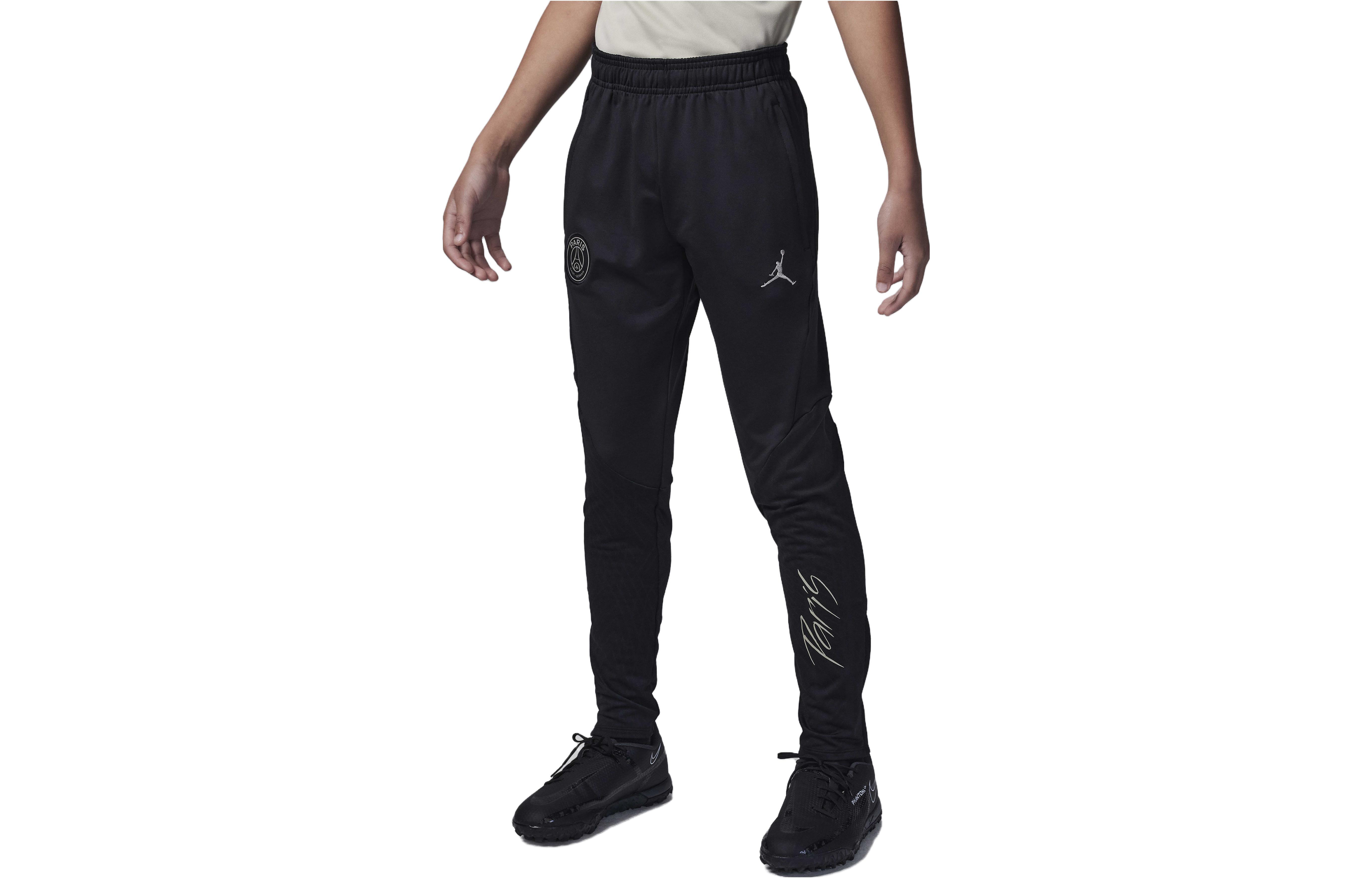 Jordan X PSG joint model children's clothing Paris Saint-Germain Logo printing Dri-FIT mesh football pants children's football uniform boys black