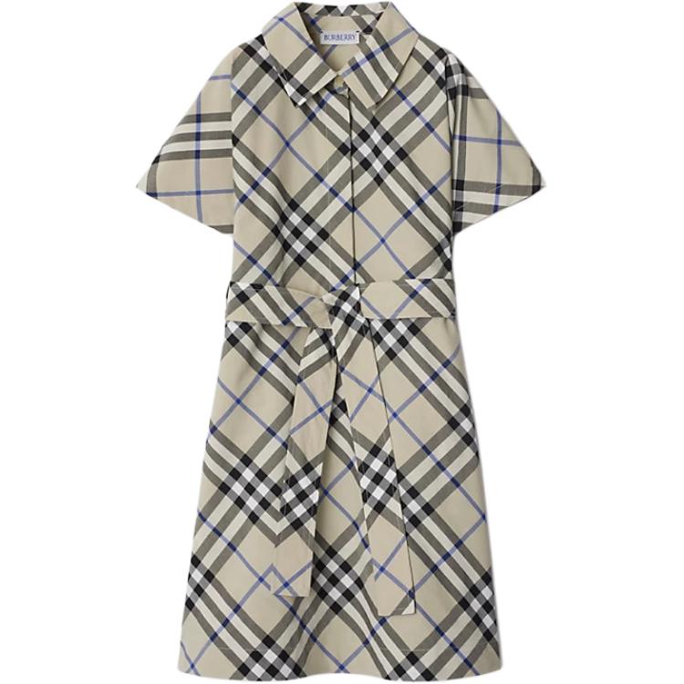 Платье Burberry Check Cotton Dress (серое)
