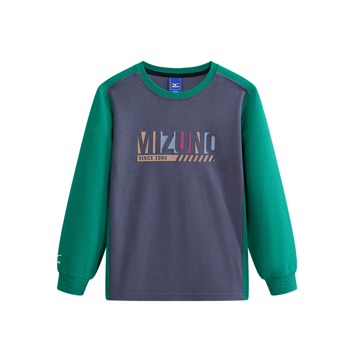 Детская футболка Mizuno Colorblock (сине-белая)