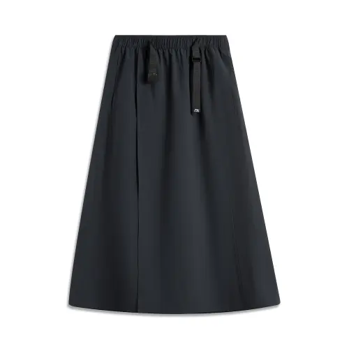 Li Ning Sports Life Collection Casual Long Skirt Women's Black